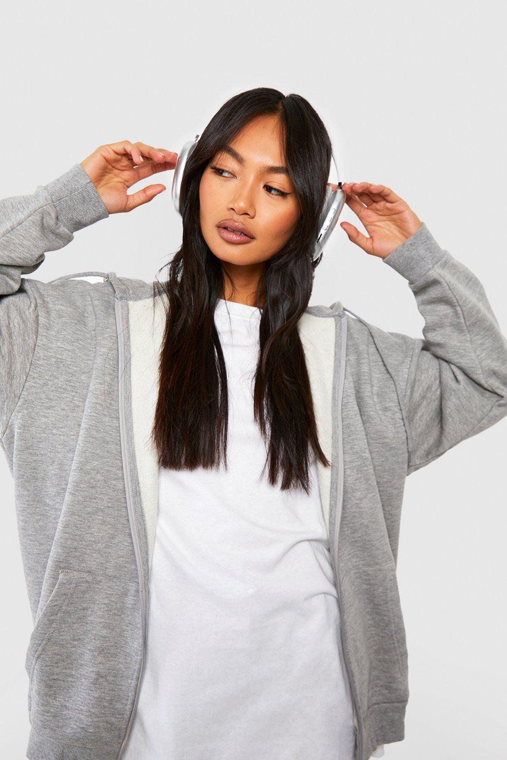 Boohoo grey hoodie online